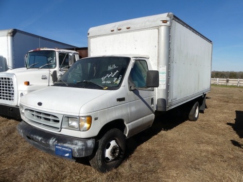 2002 Ford E350 Box Truck, s/n 1FDWE35LX2HA96672 (Inoperable - No Title - Bill of Sale Only): 16' Box, Roll Up Door, As Is, Blown Head Gasket