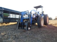 New Holland TN75 MFWD Tractor, s/n 055512: 2-post Canopy, Loader w/ Pallet Forks, 3406 hrs