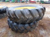 (2) 18.4x38 JD Dual Tires and Rims