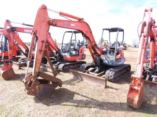 Kubota KX161-3 Mini Excavator, s/n 30705: 4-post Canopy, Manual Thumb, Blade, Rubber Tracks, 3526 hrs