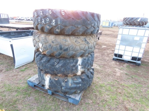 (4) Galaxy 14.00-24 Foam-filled Tires and Rims