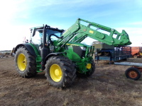 2023 John Deere 6155R MFWD Tractor, s/n 1L06155RTPR186538: C/A, Loader, No Bkt., 1275 hrs