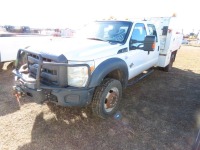 2015 Ford F550 4WD Flatbed Truck, s/n 1FD0W5HT0FEB53964: Tool Boxes, 147K mi. (Utility-Owned)