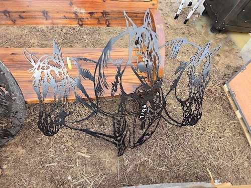 Horse Heads Metal Cutout