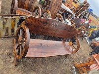 Wood Wagon Wheel Bench