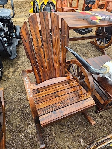 Wood Wagon Wheel Rocker