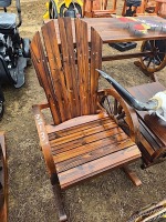 Wood Wagon Wheel Rocker