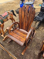 Wood Wagon Wheel Rocker