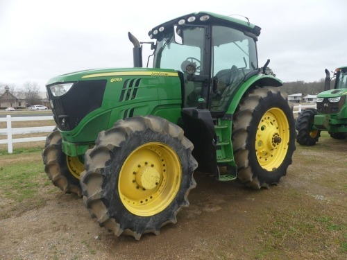 2017 John Deere 6175R MFWD Tractor, s/n 1RW6175RCHR028131: C/A, 16F/16R PowerQuad Plus, Rear Quick Attach, 3PH, PTO, Draw Bar, 3 Hyd Remotes, 520/85R46 Rears, 480/70R34 Fronts, 8676 hrs