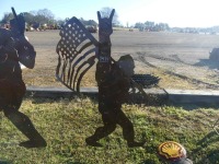 Metal Bigfoot w/ Flag Sign