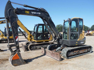2014 Volvo ECR88D Midi Excavator, s/n P00210380: C/A, Quick Connect Bkt., 7' Stick, Swing Away Boom, Aux. Hydraulics, Rubber Tracks, Blade, Boom Pin Loose, Meter Shows 4229 hrs