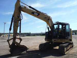 2013 Cat 314EL Hydraulic Excavator, s/n ZJT00163: Encl. Cab, Hyd. Thumb, Steel Tracks w/ Rubber Pads, Bad Final Drive on Left Side, Meter Shows 3569 hrs