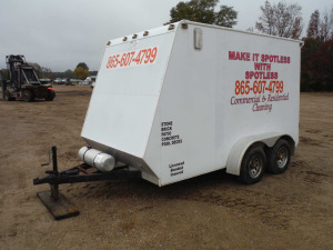 2007 Power Clean The Master Touch 3000 Hot Water Pressure Washer in 6x12 Box Trailer (No Title): Kohler 24hp Gas Eng., Rear & Sode Door, Meter Shows 1143 hrs