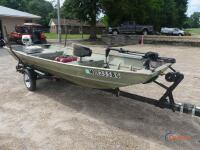 1996 SeaNymph 14' Aluminum Boat, s/n OMCL1718H596 w/ Trailer: Johnson 6hp Motor, Minnkota Trolling Motor