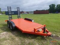 17' Tag Trailer (No Title - Bill of Sale Only): T/A, Metal Deck, 2 6000 lb. Axles, Elec. Brakes, Pintle Hitch, Ramps