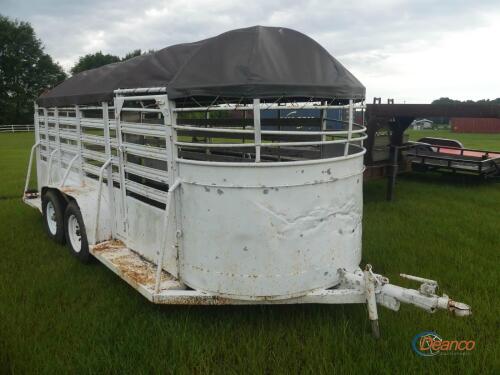 Horse Trailer (No Title - Bill of Sale Only): T/A, Center Divider, Canvas Top
