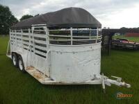 Horse Trailer (No Title - Bill of Sale Only): T/A, Center Divider, Canvas Top