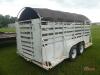Horse Trailer (No Title - Bill of Sale Only): T/A, Center Divider, Canvas Top - 3