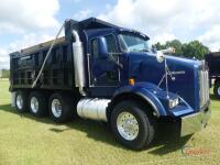 2014 Kenworth T800 Tri-axle Dump Truck, s/n 1NKDD38X6EJ406955: Cummins Eng., Auto, Air Ride Susp., 16' Dump Bed, Tarp, Odometer Shows 406K mi.