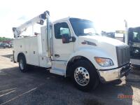 2024 Peterbilt 536 Mechanic Truck, s/n 2NPKHM6X4RM659365 (Rebuilt Title): Hyd Air Compressor, Miller Trailblazer 325 EFI Welder/Generator, Auto Crane Bed, Auto Crane 10000 lb. Crane, Hose Reels, Odometer Shows 94K mi.