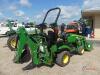 John Deere 1025R MFWD Tractor, s/n 1LV1025RAKK191867: JD 120R Loader w/ Bkt., JD 260B Backhoe Attachment, 3PH, PTO, Meter Shows 188 hrs - 2