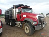 2008 Mack GU713 Tri-axle Dump Truck, s/n 1M2AX09C98M003802: Reman Mack MP8 Eng., 10-sp., 18K Front, 44K Rears, 11R24.5 Rears, 385/65R22.5 Fronts, Ox Bodies 16' Body