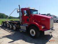 2012 Kenworth T800 Rolloff Truck, s/n 1NKDLP0X5CJ325156: 5-axle, Day Cab, Paccar Eng., Eaton 8LL, 66000 GVWR, Palfinger T50 Rolloff Unit, 50000 # Cap., Odometer Shows 646K mi.