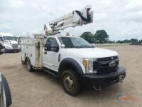 2017 Ford F550 4WD Bucket Truck, s/n 1FDUF5HT0HDA04271: 6.7L Diesel Eng., Auto, Winch, Terex TL40 Aerial Unit, Utility Bed, Transmission Issues, Odometer Shows 209K mi. (Utility Owned)
