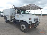 1997 GMC C7500 Debris Truck, s/n 1GDM7H1JBVJ519717: Cat Eng., 6-sp., Dump Bed, Odometer Shows 366K mi.