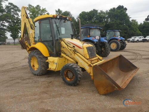 New Holland LB75B 4WD Backhoe, s/n 031047346: Encl. Cab, GP Loader, Meter Shows 3607 hrs