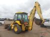 New Holland LB75B 4WD Backhoe, s/n 031047346: Encl. Cab, GP Loader, Meter Shows 3607 hrs - 3