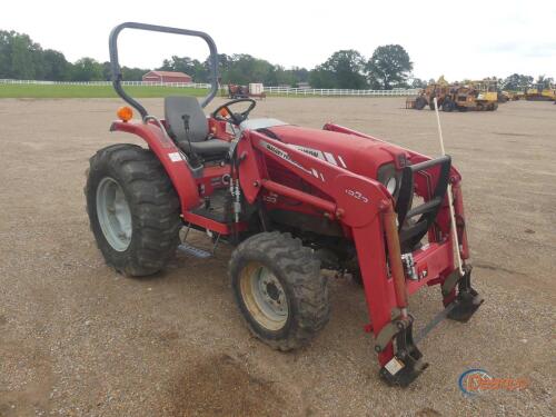 Massey Ferguson 1540 MFWD Tractor, s/n JP825106 (Salvage): MF 1525 Loader, No Bkt., Lift Arms, PTO, Runs, Busted PTO Housing, Meter Shows 885 hrs