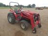 Massey Ferguson 1540 MFWD Tractor, s/n JP825106 (Salvage): MF 1525 Loader, No Bkt., Lift Arms, PTO, Runs, Busted PTO Housing, Meter Shows 885 hrs