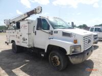 2005 Chevy C6500 Service Truck, s/n 1GBG6C1C65F532885: Cat Diesel Eng., Rawson-Koenig Bed, Miller Bobcat 225 Welder, Kone Crane, Meter Shows 189K mi.
