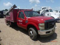 2010 Ford F350 Flatbed Truck, s/n 1FDWF3HR7AEA60564 (Inoperable): Diesel Eng., Auto, IMT 2020 Crane