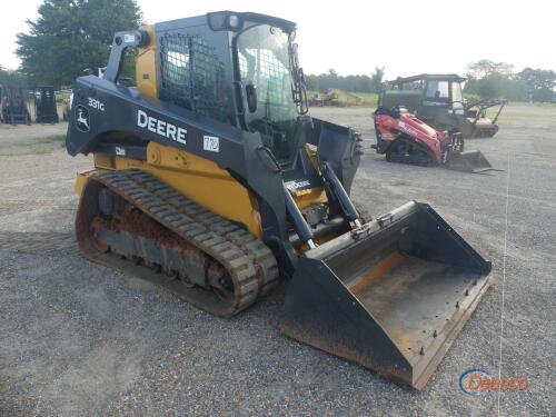 2019 John Deere 331G Skid Steer, s/n 1T0331GKAKF351450: C/A, 2-sp., GP Bkt., Rubber Tracks, Meter Shows 2640 hrs