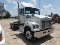 2015 Western Star 4700SF Truck Tractor, s/n 5KJJAVDV7FLGM1194: T/A, Day Cab, Detroit DD13 Eng., Eaton Fuller Auto, Air Ride Susp., Drum Brakes, 189" WB, 12K Front, 40K Rears, Air Slide 5th Wheel, A/C, Eng. Brake, Diff Lock, Alum. Disc Wheels, 295/75R22.5 