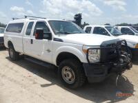 2015 Ford F350 4WD Truck, s/n 1FT8X38TSFEA76301: Ext. Cab, 6.7L Diesel Eng., Auto, Camper Shell, Odometer Shows 157K mi. (Utility Owned)