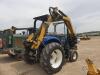 New Holland TS6-110 Tractor, s/n NT01095M: Rollbar, Powershuttle, PTO, Drawbar, 2 Hyd Remotes, Alamo Samurai Hyd. Ditch Bank Mower, Meter Shows 5672 hrs - 2