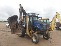 2006 New Holland TS110A Tractor, s/n ACP280490: 2wd, Encl. Cab, Dual PTOs, Drawbar, 2 Hyd Remotes, Side Boom Mower, Meter Shows 6887 hrs