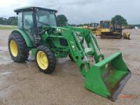 2016 John Deere 5065E MFWD Tractor, s/n 1PY5065EPGG400743: Encl. Cab, PTO, 3PH, H240 Loader w/ Bkt., Meter Shows 1374 hrs