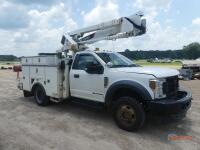 2018 Ford F550 4W Bucket Truck, s/n 1FDUF5HT6JEB72318 (Inoperable): Reg. Cab, 6.7L Powerstroke Diesel Eng.,, Auto, Terex Hi-Ranger LT40 Aerial Unit, Blown Engine (Utility Owned)