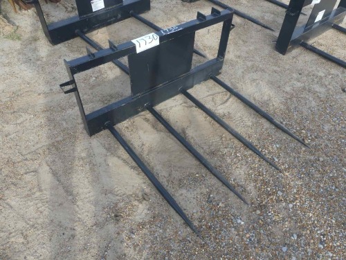 Bale Spear for Skid Steer: Quad Tines