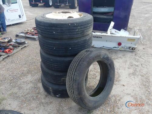 (6) Firestone & Toyo 255/70R22.5 Tires and (5) Rims