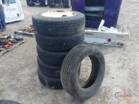 (6) Firestone & Toyo 255/70R22.5 Tires and (5) Rims