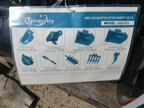 Set of (9) AGT Attachments for Mini Excavator