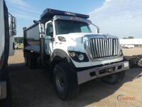 2022 International HV513 Tandem-axle Dump Truck, s/n 3HAEMTZTXNL479736: Int'l Eng., Auto, Ox Bodies 16' 21-yard Bed, 425/65R22.5 Fronts, 11R24.5 Rears, 146K mi.