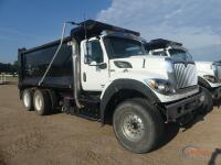 2020 International HV513 Tandem-axle Dump Truck, s/n 3HAEMTZTXLL542248: Int'l Eng., Auto, Ox Bodies 16' 21-yard Bed, 425/65R22.5 Fronts, 11R24.5 Rears, 156K mi.