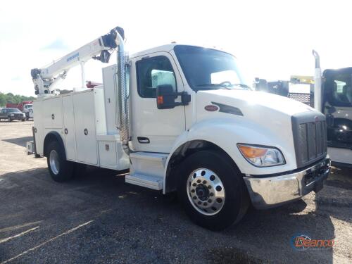 2024 Peterbilt 536 Mechanic Truck, s/n 2NPKHM6X4RM659365 (Rebuilt Title): Hyd Air Compressor, Miller Trailblazer 325 EFI Welder/Generator, Auto Crane Bed, Auto Crane 10000 lb. Crane, Hose Reels, 94K mi.