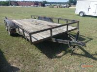 16' Trailer (No Title - Bill of Sale Only): T/A, Pull Out Metal Ramps